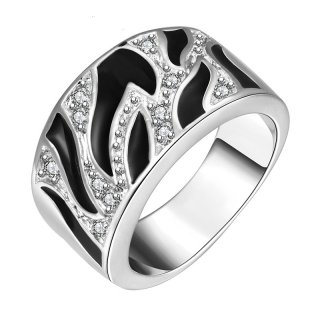 Hot Factory Direct Silver plated Jewelry Noble Women Men Ring Korean Exquisite Fashion Fmale Broadside Crystal Ring
