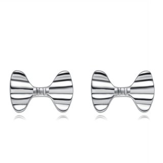 925 Sterling Silver Bow-knot Earrings Geometric Fashion Earrings B082