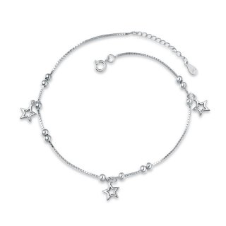 925 Sterling Silver Five-pointed Star Fashion Anklets for Women F018