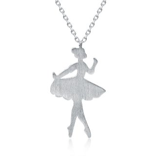 925 Sterling Silver Ballet Doll Beautiful Creative Pendant for Women A244