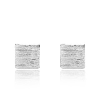 925 Sterling Silver Square Earrings Geometric Fashion Earrings B279