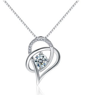 925 Sterling Silver Heart Shaped Pendant for Women A252