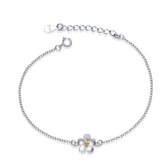 Flower Bracelet 925 Sterling Silver Fashion Charm Bracelets D040