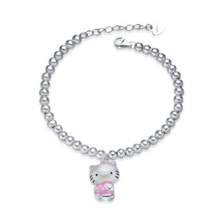 Mini Hello Kitty Bracelet 925 Sterling Silver Fashion Charm Bracelets D056