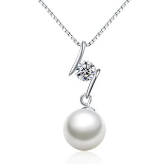 Natural Pearl Necklace Pendant 925 Sterling Silver for Women A292