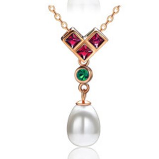 Fashion Pearl Necklace 925 Sterling Silver Pendant for Women A225