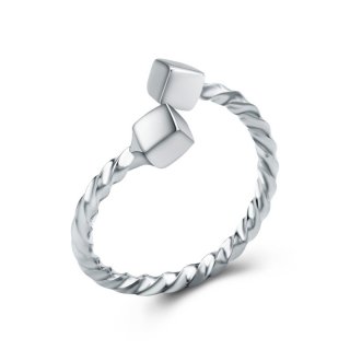 Fashion Jewelry Ring 925 Sterling Silver Geometric Irregular Opening Ring for Women E338
