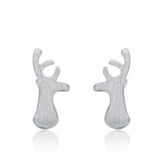 New Fashion 925 Sterling Silver Drawing Antlers Earrings for Women B360