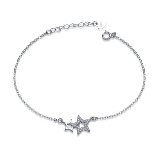 Star Bracelet 925 Sterling Silver Fashion Simple Bracelets D052