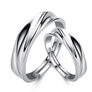 Couple Rings 925 Sterling Silver Adjustable Engagement Rings Wedding Gifts I058