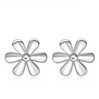 Fashion Petal Earrings 925 Sterling Silver Simple Earrings B194