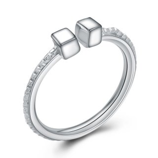 Square Opening Ring 925 Sterling Silver Adjustable Ring E202