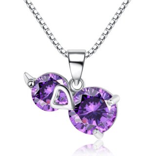 New Purple hyacinth Pendant 925 Sterling Silver Bracelet for Women A090