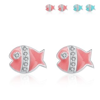 Fish Earrings 925 Sterling Silver Fashion Earrings for Women B300