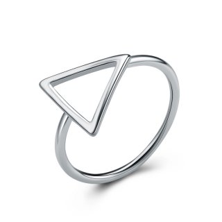 Creative Triangle Ring 925 Sterling Silver Fashion Ring for Women E407