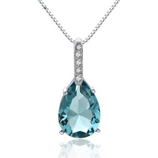 Crystal Pendant 925 Sterling Silver Beautiful Necklace for Women A041