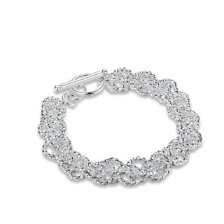 Fashion Bracelet 925 Sterling Silver Circle Thick Braclet for Women LKNSPCH240