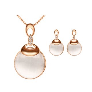 High-end jewelry Suite with Necklace Earrings for Fashoin Women LKN18KRGPS438