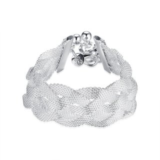 Popular Jewelry Mesh Weaving Bracelet Silver Bracelet for Women H253