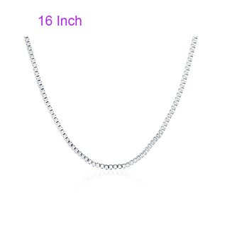 Simple Box Necklace 925 Sterling Silver Fashion Pendant for Women C007