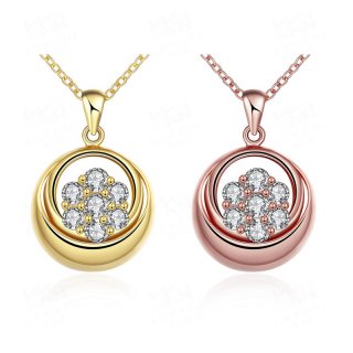 Fashion Jewelry Necklace Gold plated Crystal Inlaid Pendants for Women KZCN122