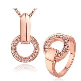 Fashion jewelry Suite with Necklace Beautiful Ring for Women LKN18KRGPS394