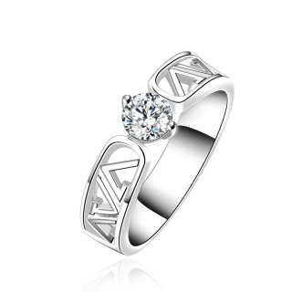 925 Sterling Silver Rings Crystal Rings Influx Hollow Zircon Ring Creative Minimalist Fashion Sweet Ring R605