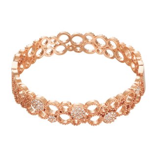 Circle Links with Crystal Bracelet Yellow Gold/Rose Gold Plated Bangle Cuff Love Bracelets & Bangles For Women KZCZ015