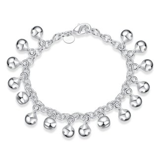 Lovely Bell Bead Silver plated Bracelet High Quality Classic Jewelry Beautiful Fashion Elegant Accessories for Women