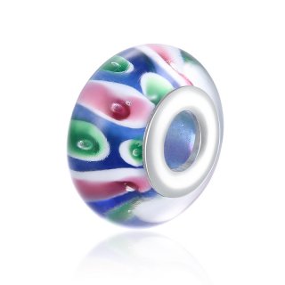 DIY Jewelry Gift Newest Silver Colors Flower Murano Glass Beads Fit Europe Bracelet&Bangles PDRSVP083