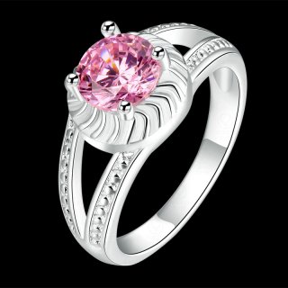 Romantic Jewelry Opal Rings Cubic Zircon & Pink Crystal Rings for Women CR730