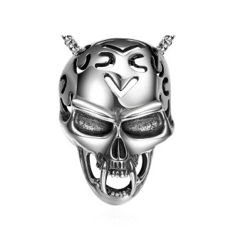 Fashion Jewelry Titanium 316L Stainless Steel Skull Pendants Necklaces for Men N023