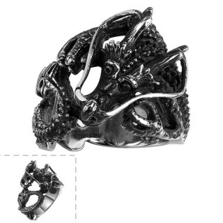 New Desgin Luxury 3D Angry Lion Ring Vintage 316L Stainless Steel Ring for Men R103
