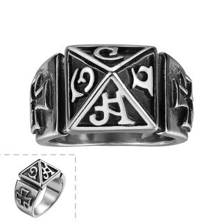 Fashion Cross Punk Stainless Steel Fashion Letters Ring Charm Cool Gift Vintage Ring GMYR142