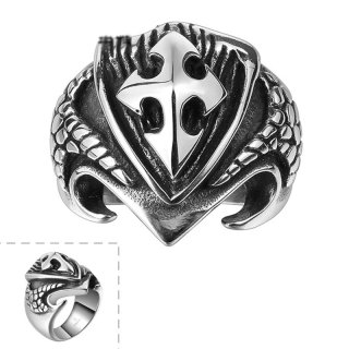 Cross Shield 316L Fashion Stainless Steel Ring Party Gothic Style Rings for Men R147