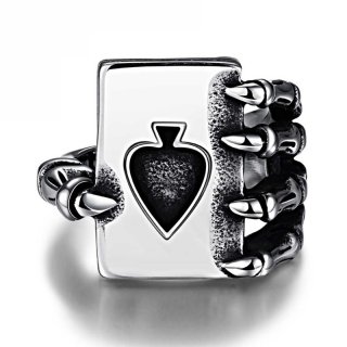 New Design Retro Punk Skull Poker Bicycle Gothic Knight Cool Ring Trendy Jewelry for Men R208