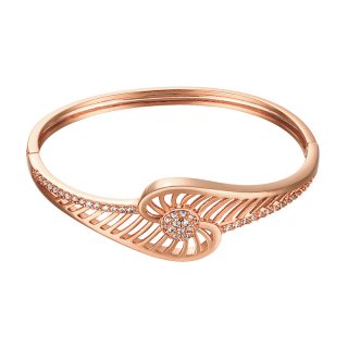 New Fashion Cubic Zircon Inlaid Hollow Gold plated Geometric Bracelet for Women KZCZ011