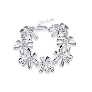 Fashion Jewelry 925 Sterling Silver Bracelet Flower Bracelet for Women