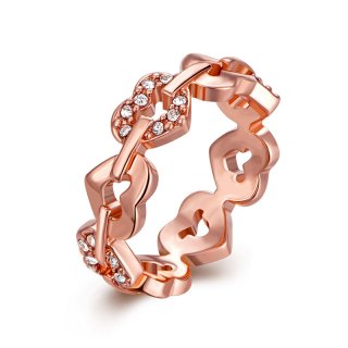 High Quality Nickle Jewelry Yellow/Rose Gold Plated Ring For Women Free Shipping