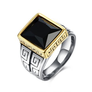 Trendy Bezel Setting Box Wedding Bands Titanium Steel New Design Finger Ring for Men