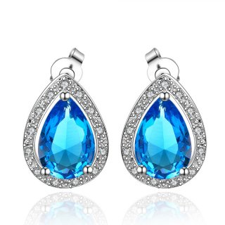 Fashion Jewelry Free Shipping Elegant High End Brass Big Crystal Fashion Zircon Stud Earrings for Women