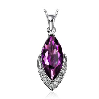 Women's Crystal Purple Zircon Pendant Hot Sale Necklace Chain Fashion Fine Jewelry Wholesale Gifts Collections