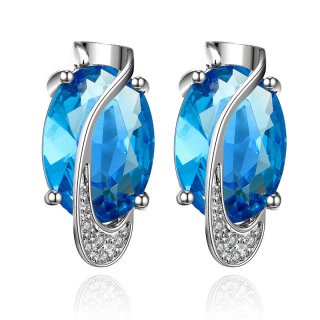 Hot Sale Elegant High End Big Crystal Fashion Zircon Stud Earrings Wedding Jewelry Women's Earrings