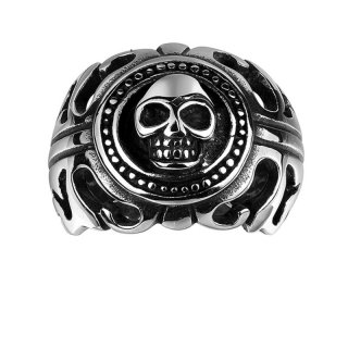 Retro Flower Garden Skull Ring New Style Pretty Jewelry Ring For Men