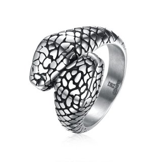Hot Sale Retro Snake Punk Ring 316L Stainless Steel Titanium Easter Halloween Jewelry for Men