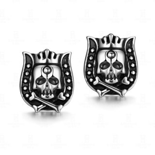 Fashion Jewelry Skull Stud Earrings Punk Titanium Gift Accessories Punk Hip-Hop Skull Earrings for Men