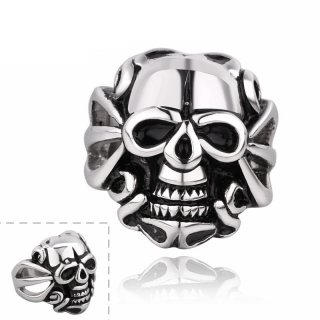 Hot Sale Vintage Styles 316L Stainless Steel Punk Skull Rings Personality Jewelry for Men