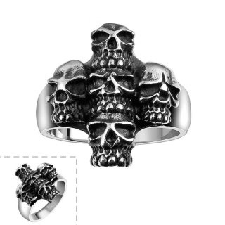 New Cool Skull Ring Career 316L Titanium Steel Gift Dress Accessories Fashion Retro Titanium Skull Ring For Men