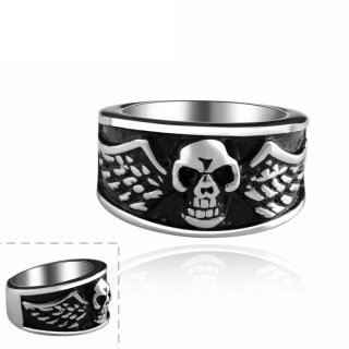 New Arrival Personality Simple Punk 316L Stainless Steel Ring Titanium Gothic Skull Ring Jewelry for Men