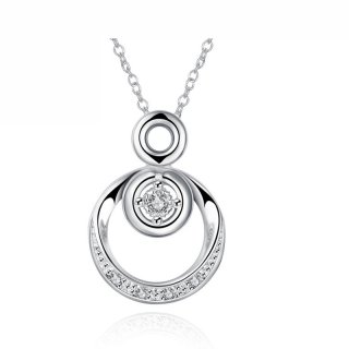 Top Quality Free Shipping Fashion Silver plated Necklace with Stamp for Women